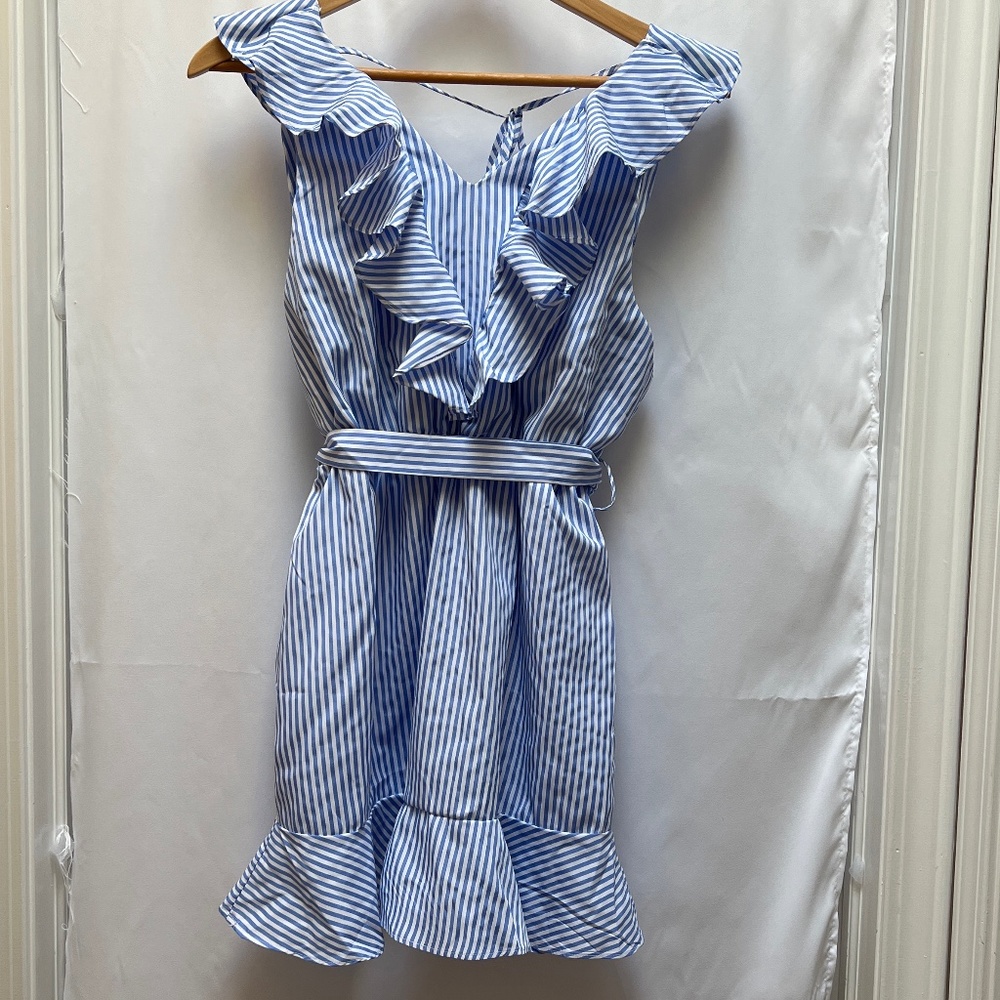 NWT Zaful French Blue Striped Sundress (L)